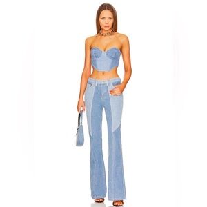 BNWT RETROFETE Patchwork Straight
Bell Jeans 25